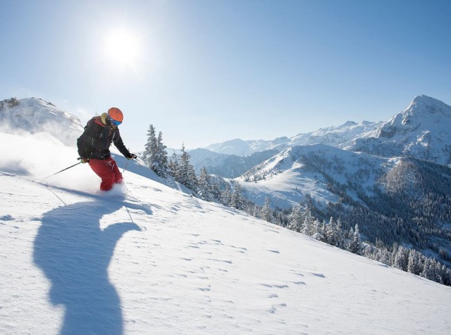 Skiabfahrt nach der Tour